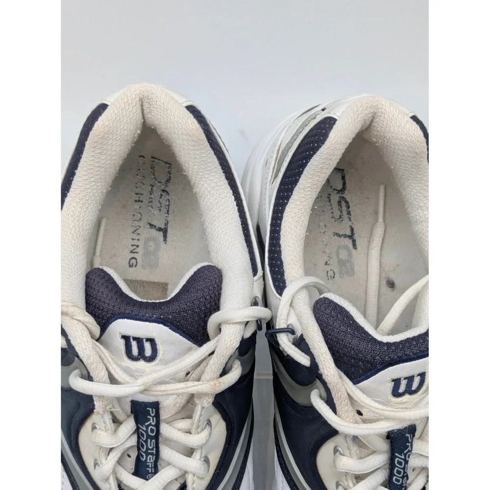 Wilson Pro Staff 1000 Tennis Shoes White Navy Leather Men's Size 14 Athletic